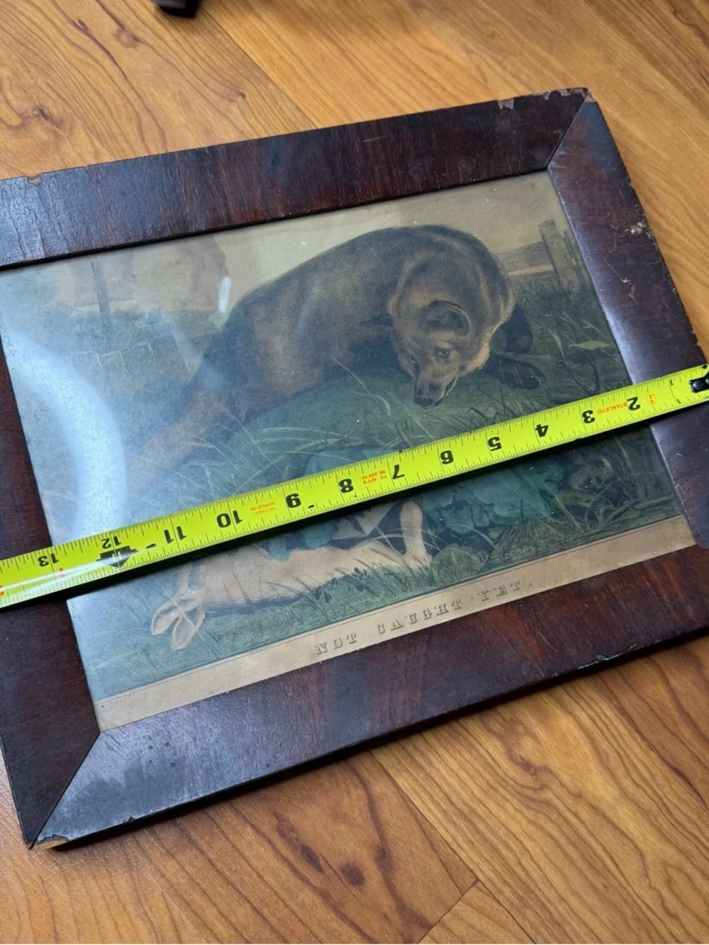 Edwin Landseer Not Caught Yet Framed Wooden Animal Lodge Hunting‎ Rustic Vintage